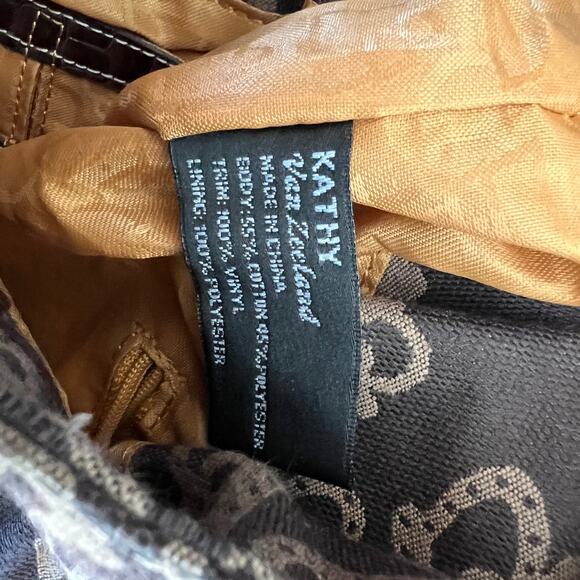 Kathy Van Zeeland Brown Crown Pattern Shoulder Bag - Picture 7 of 12